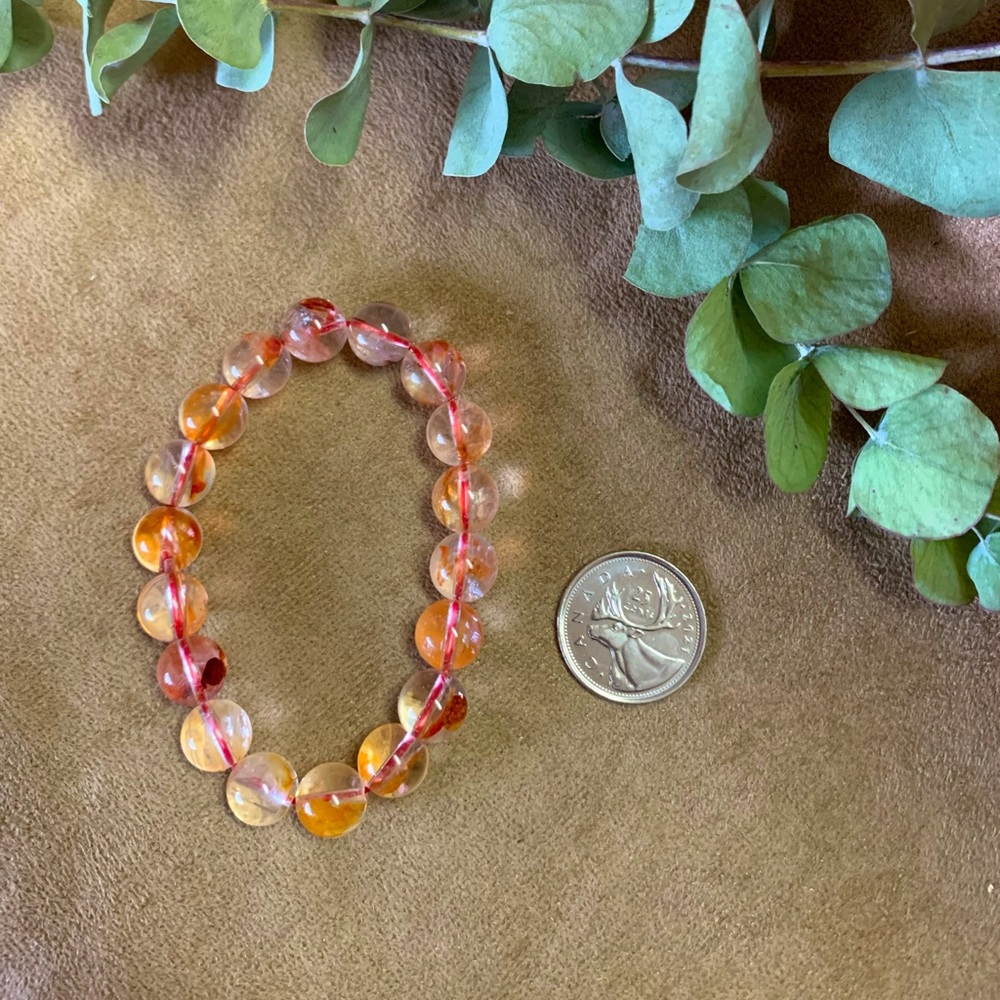 🌼 Fire Quartz with Golden Healer inclusions bracelet